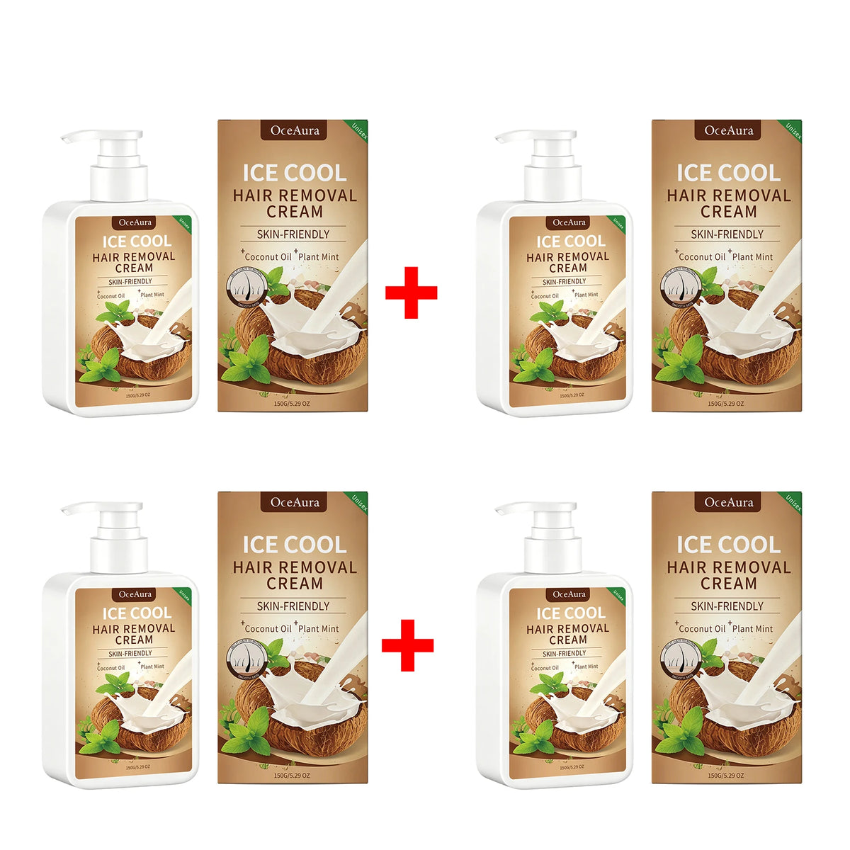 Painless Cooling Hair Removal Cream for Face and Body
