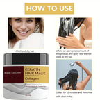Collagen and Keratin Hair Mask for Deep Hydration and Repair 100g