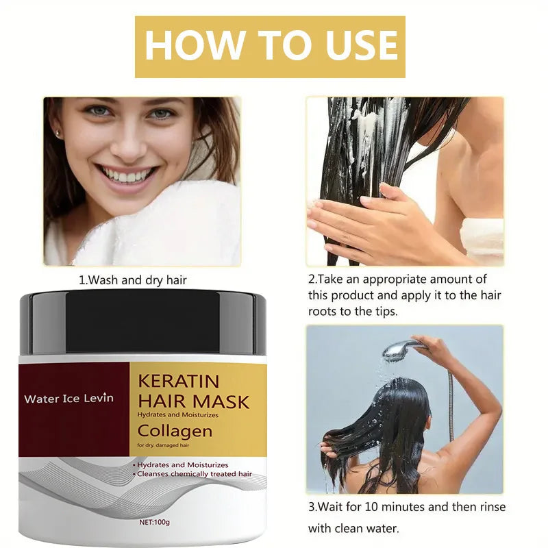 Collagen and Keratin Hair Mask for Deep Hydration and Repair 100g