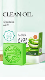 Sadoer Aloe Vera Essential Oil Soap Moisturizing Hand and Body Cleanser