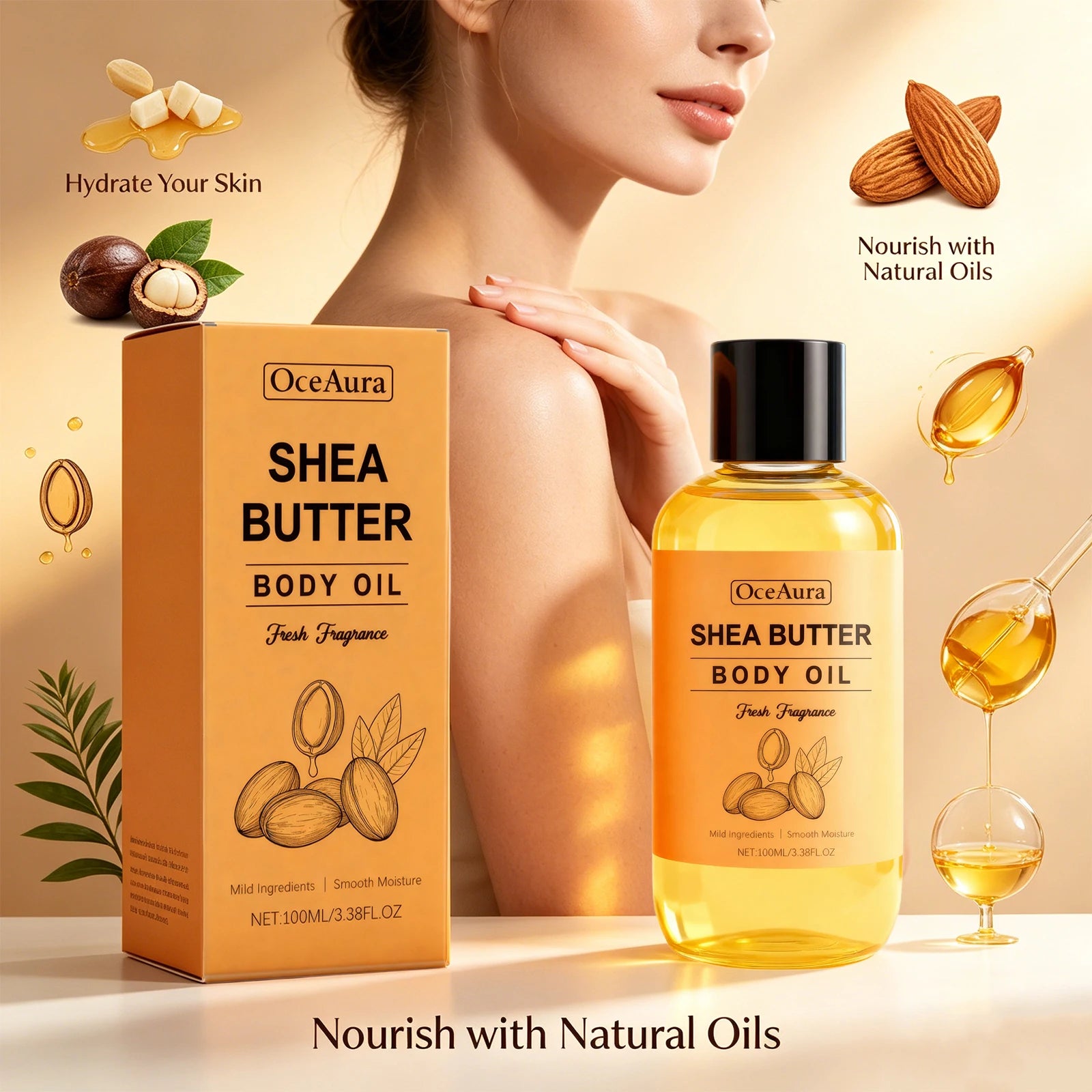 Nourishing Shea Butter Body Oil for Dry Skin Hydration - 3
