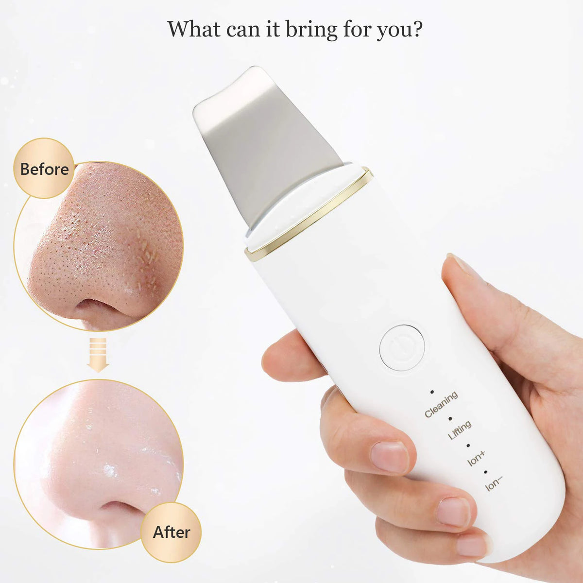 Ultrasonic Skin Scrubber and Facial Pore Cleansing Spatula