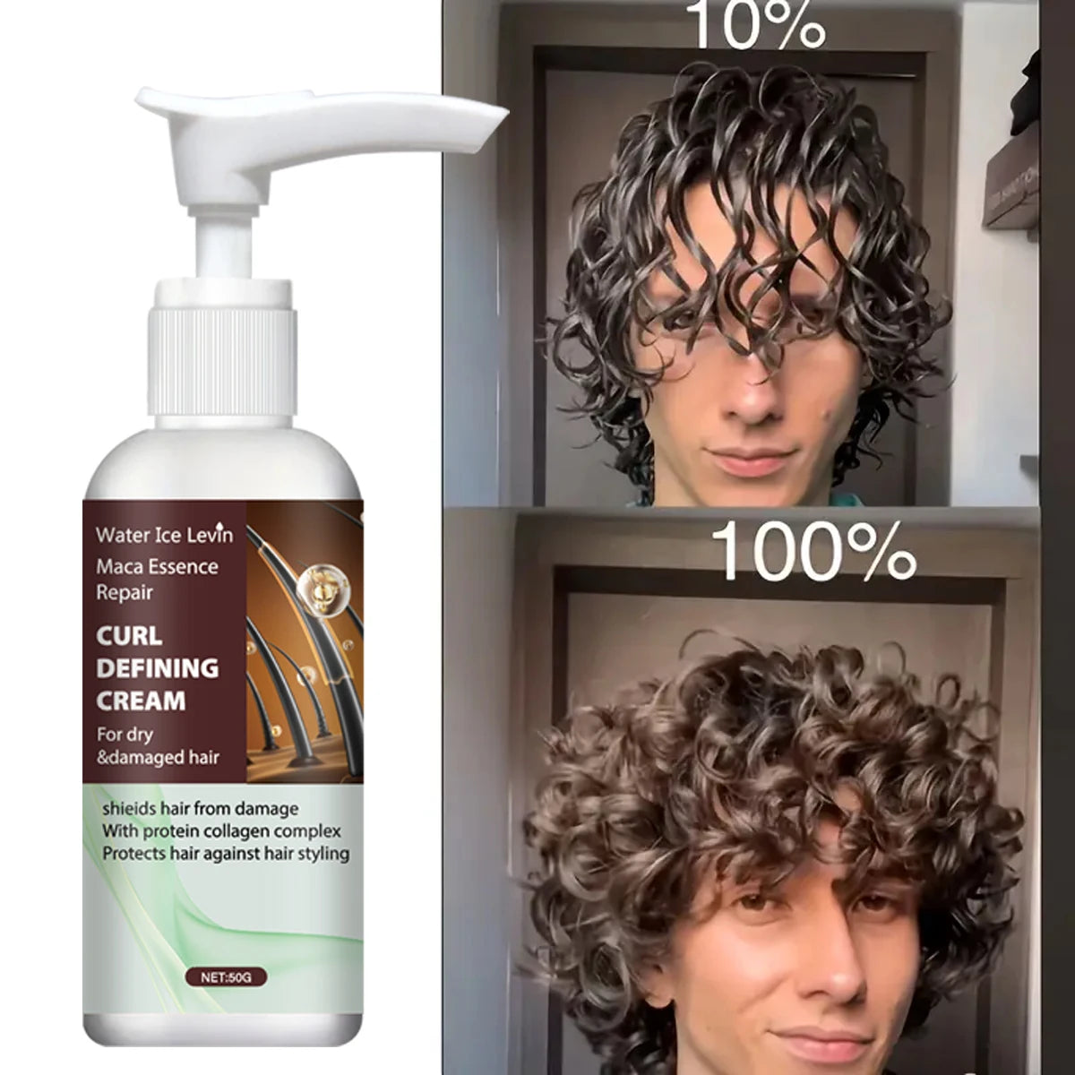 Maca Essence Curl Defining Hair Cream with Keratin and Collagen 50g - 2