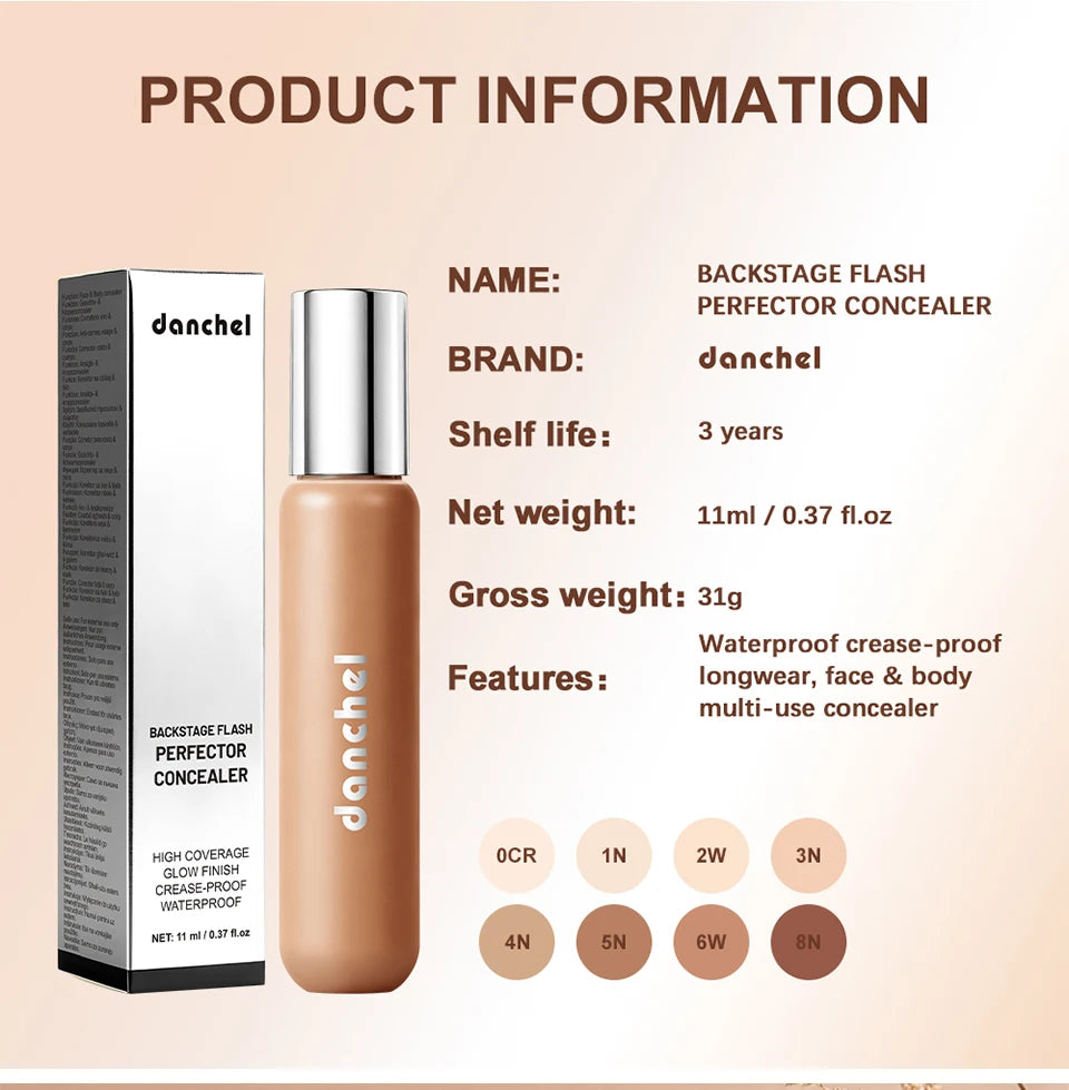 Full Coverage Waterproof Liquid Concealer for Dark Circles and Blemishes