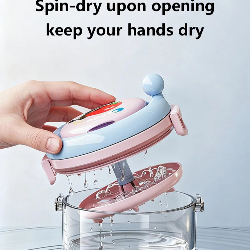 Portable Denture Cleaning Case with Rotary Brush