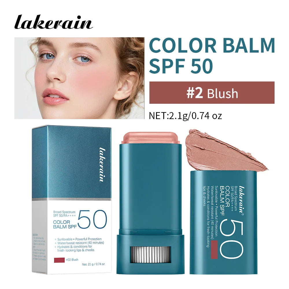 SPF 50 Tinted Sunscreen Blush Stick for Cheeks and Lips - 26