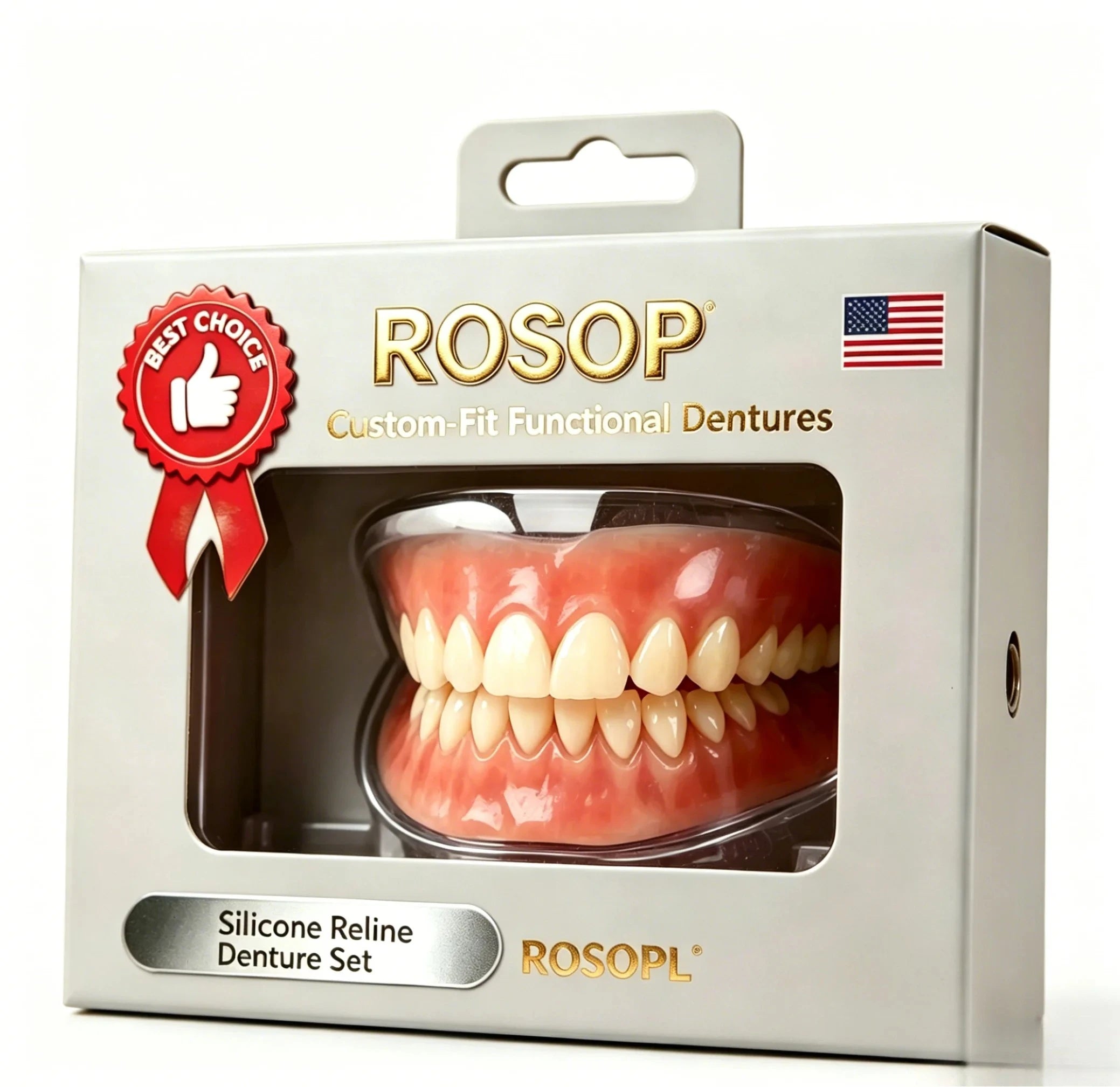 Soft Silicone Cosmetic Denture Set for Men and Women - 6