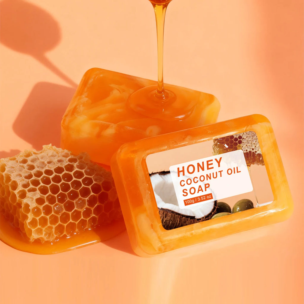 Honey Coconut Oil Soap Natural Cleansing Moisturizing Bar for Face Body
