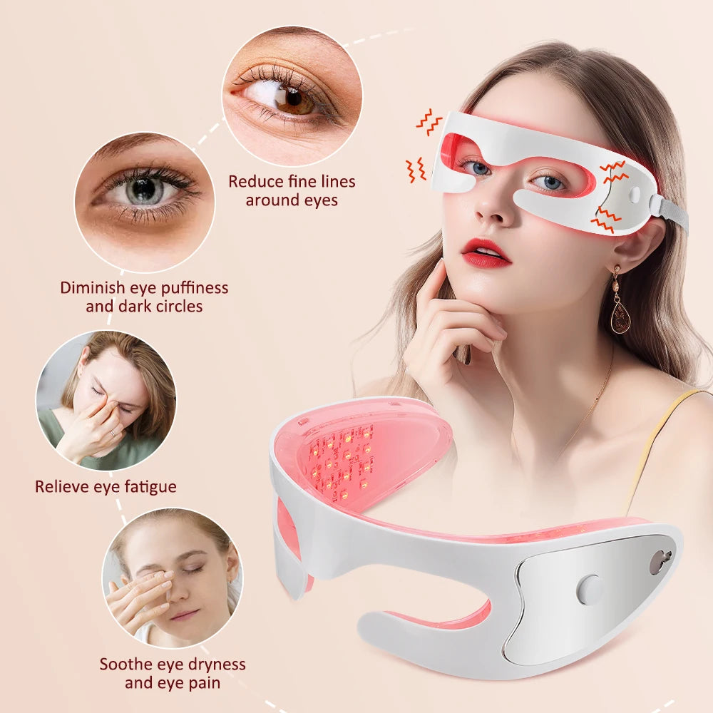3D LED Red Light Therapy Eye Massager for Fatigue and Dark Circles