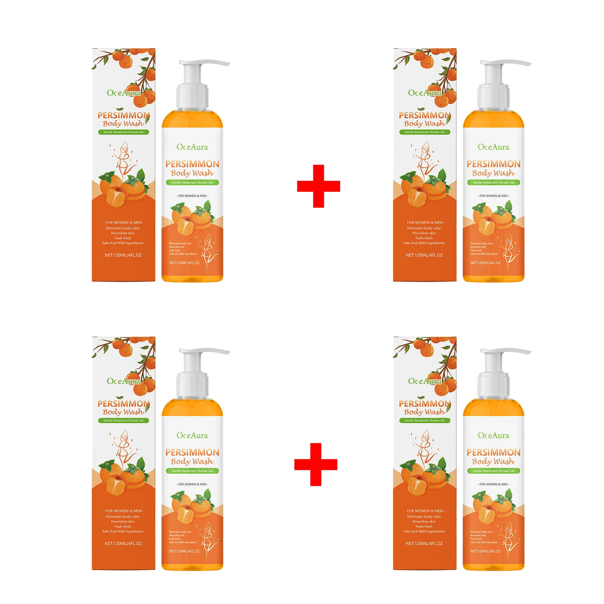 Persimmon Body Wash for Odor Control and Skin Refreshing