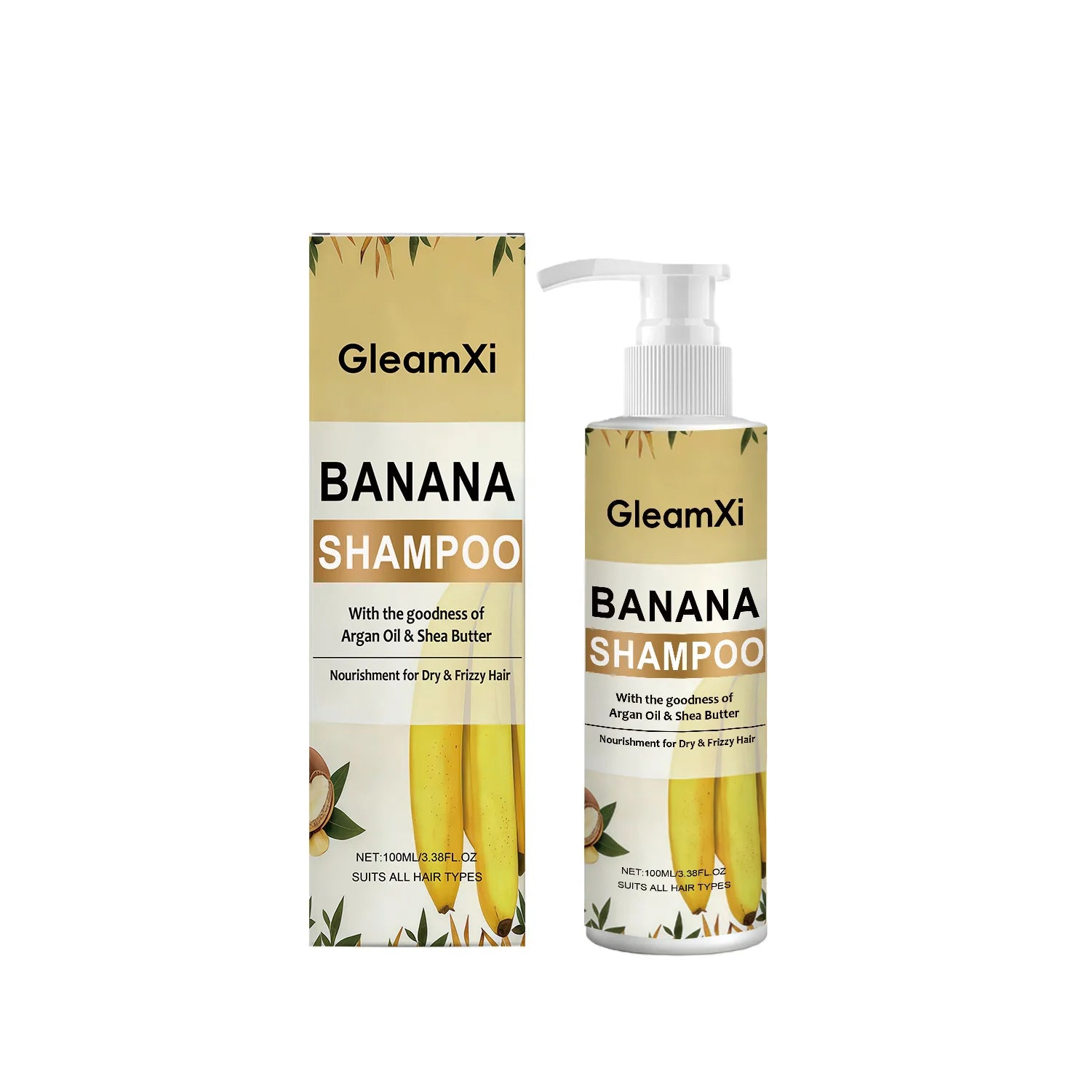 Banana Shampoo Moisturizing Hair Treatment for Dry and Frizzy Hair 100ml