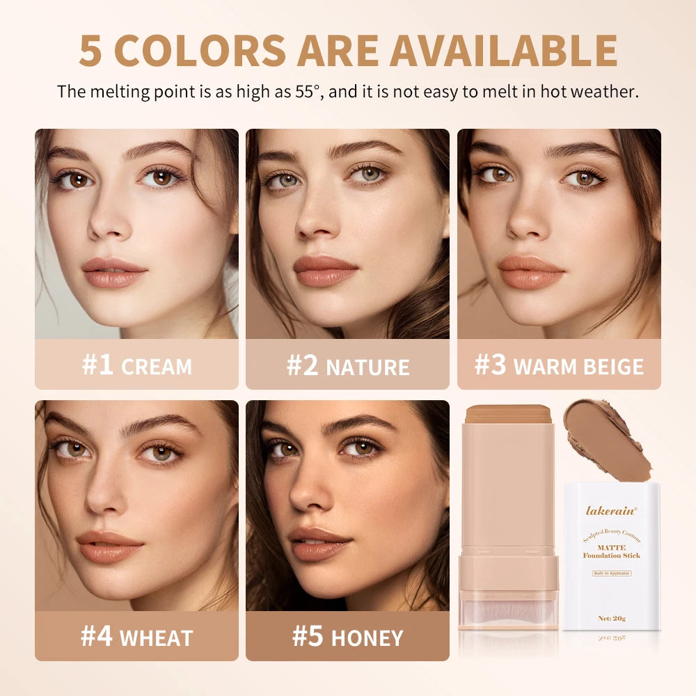 Matte Foundation Stick with Built-in Brush