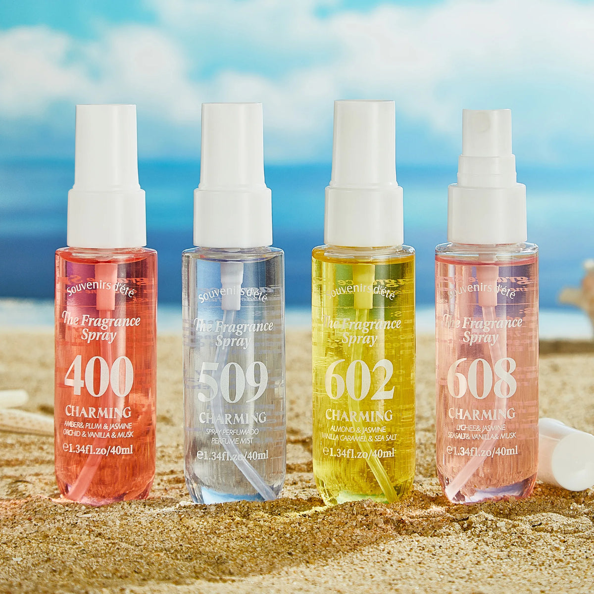 4 Piece Floral Fragrance Mist Set Long Lasting Scent Spray for Her