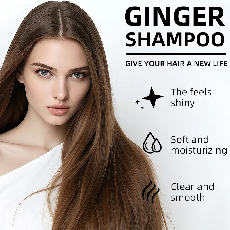 100ml Natural Ginger Hair Growth Shampoo for Dandruff and Scalp Care
