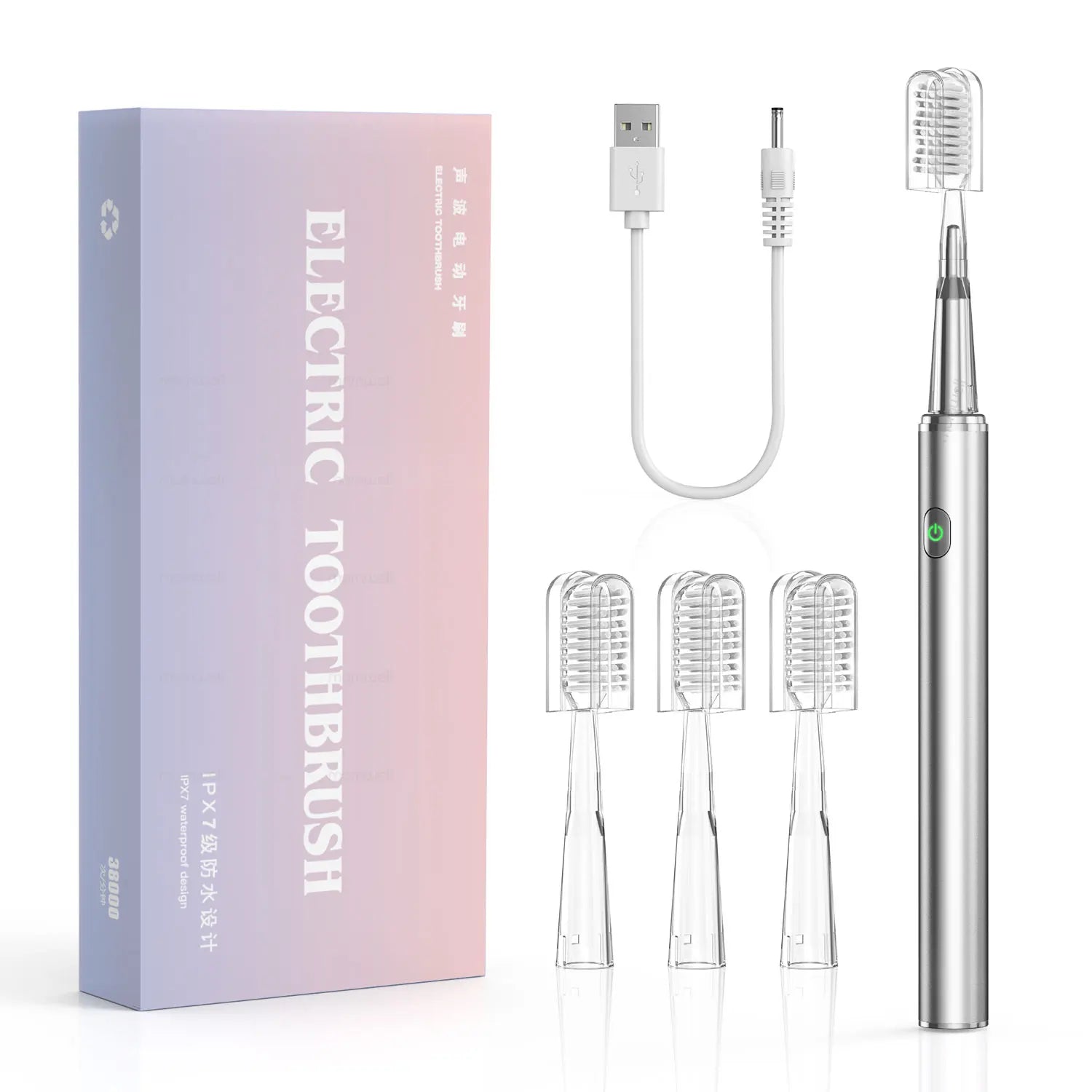 Rechargeable Sonic Electric Toothbrush with 4 Replacement Heads - 15