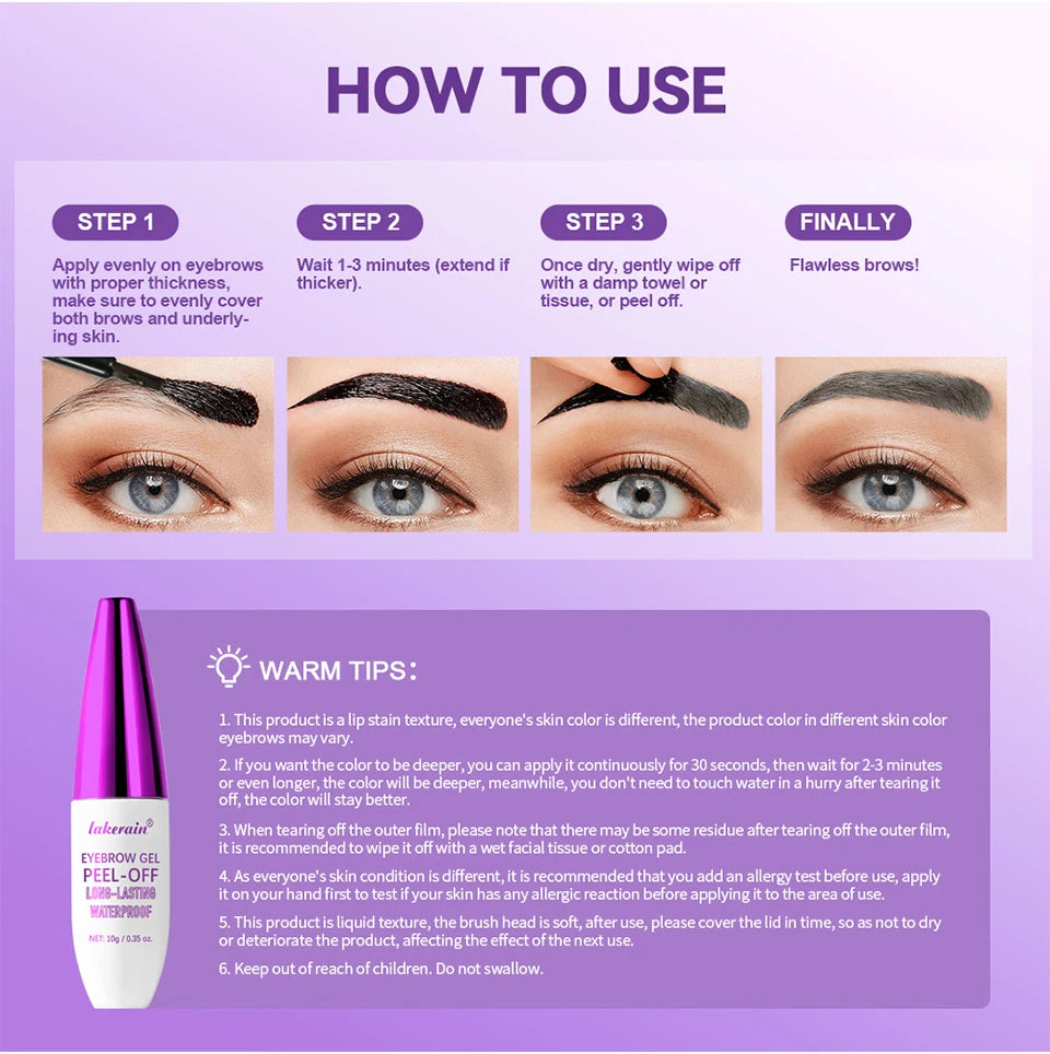 Long-Lasting Waterproof Peel-Off Eyebrow Tint Gel - 13