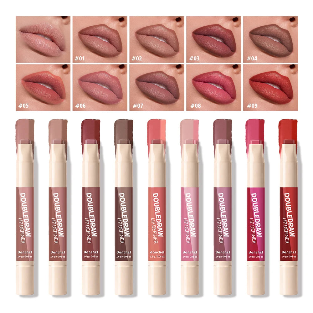 2-in-1 Lip Liner and Matte Lipstick for Long-Lasting Wear - 1