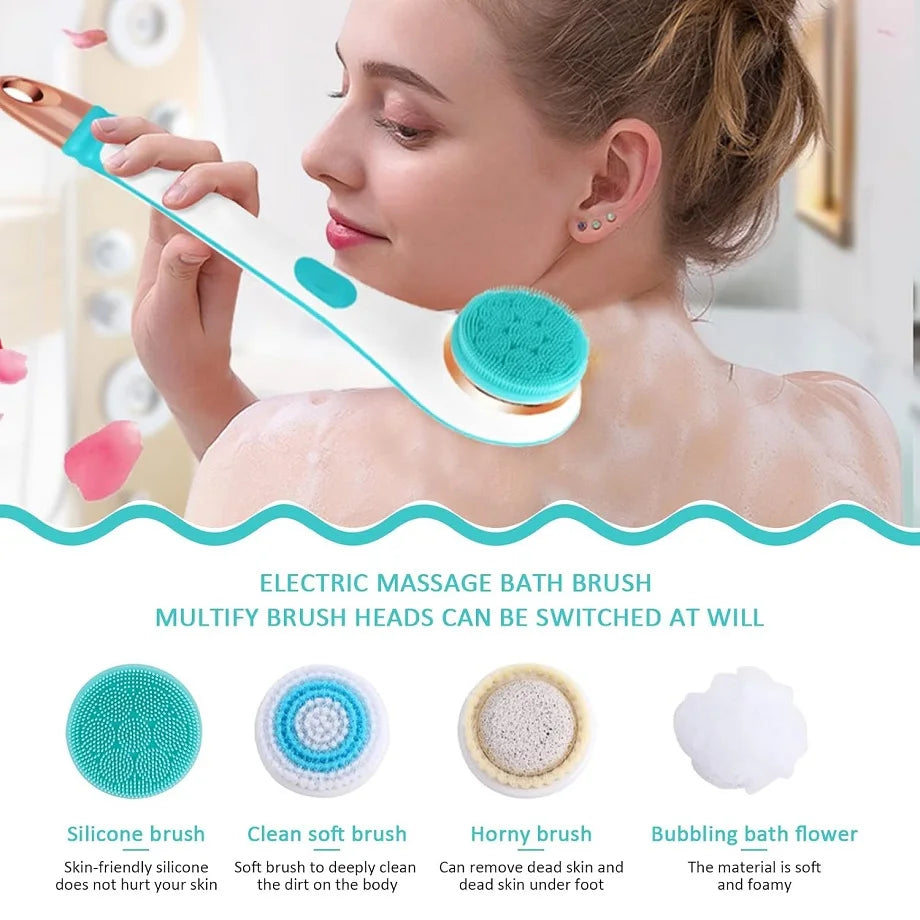 Electric Long Handle Bath Brush and Body Exfoliator
