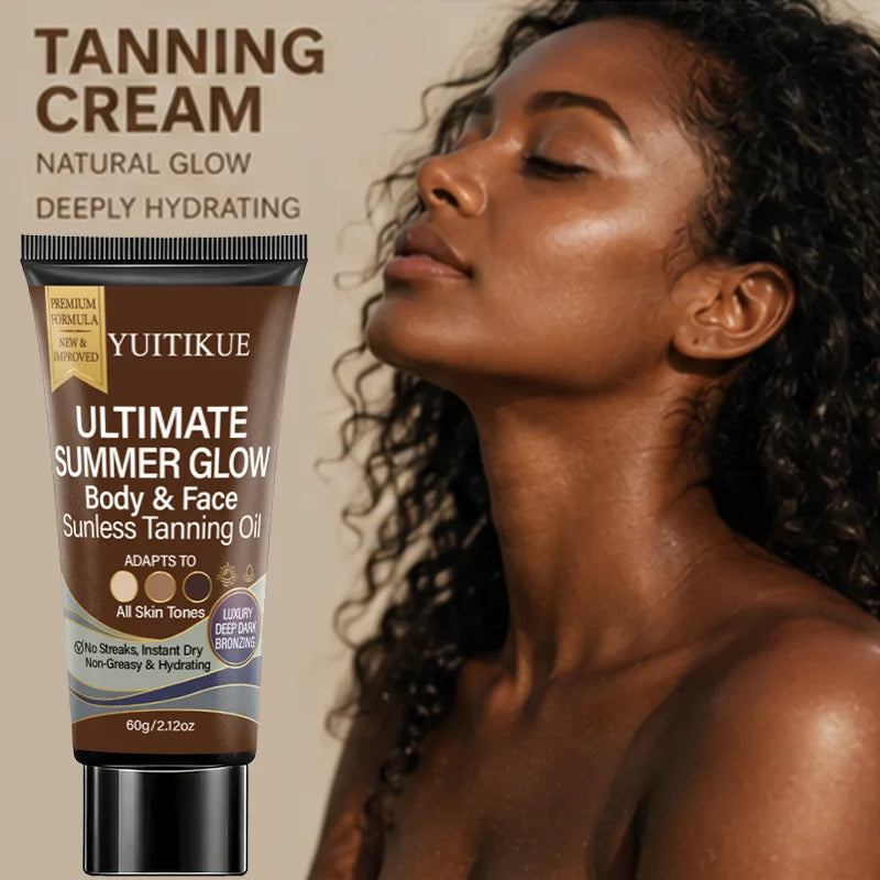 YUITIKUE Self Tanning Oil Face and Body Sunless Bronzer 60g