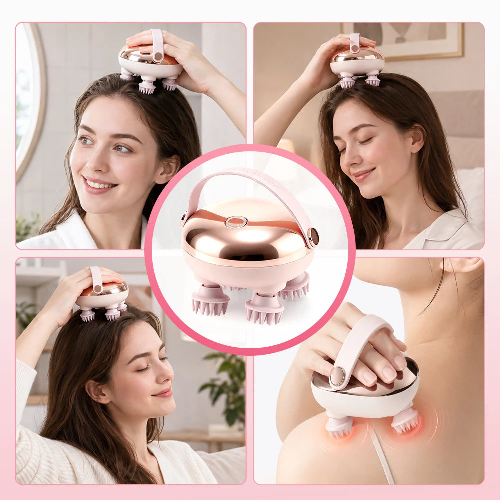 Electric Waterproof Scalp Massager for Hair Growth and Relaxation