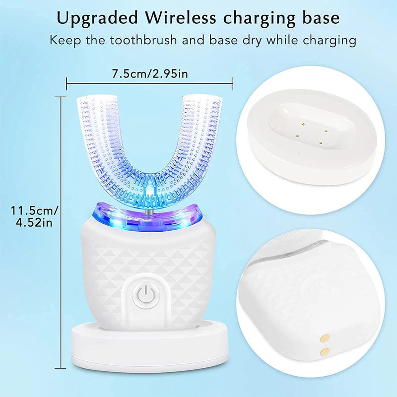 Smart UShape Ultrasonic Electric Toothbrush Rechargeable Whitening Set