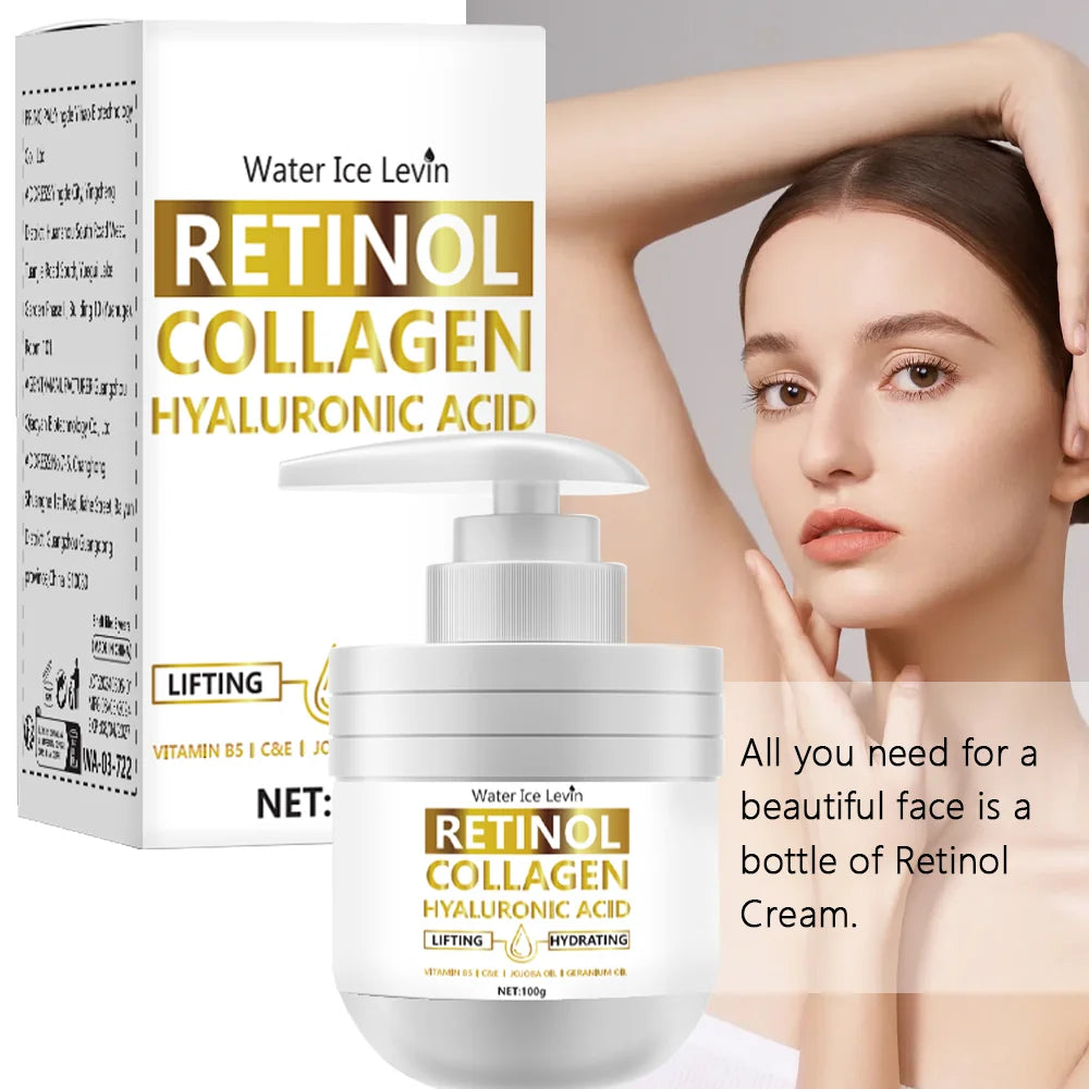 Retinol Collagen Hyaluronic Acid Face Cream Anti Aging Moisturizer