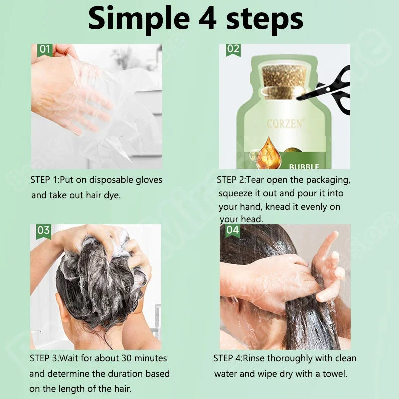 Natural Plant Herbal Extract Hair Dye Shampoo for Gray Hair Coverage - 5