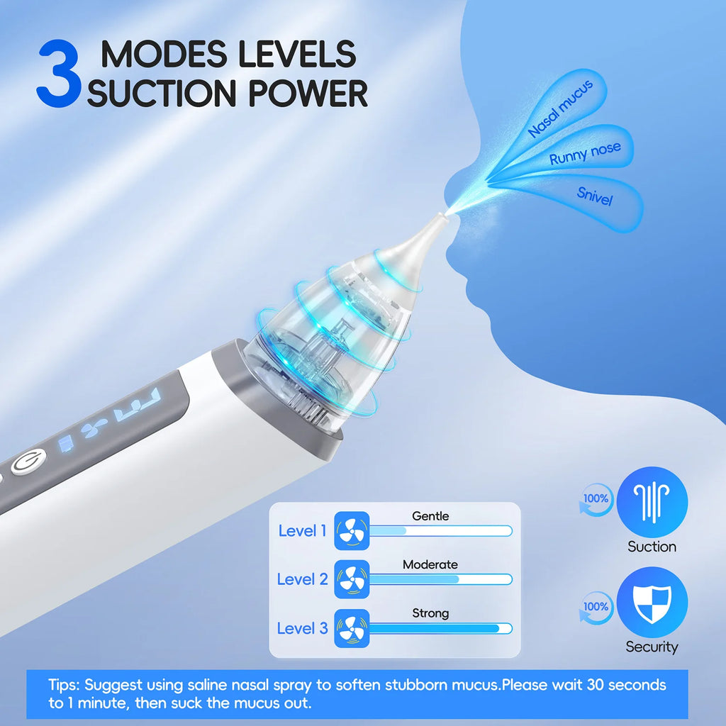 Electric Baby Nasal Aspirator with Music and Adjustable Suction