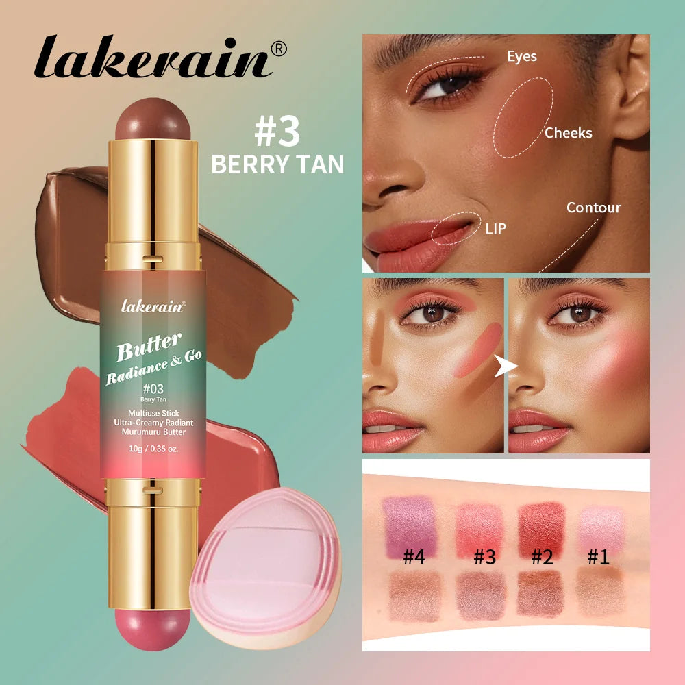 Dual-Ended Cream Bronzer and Blush Stick for Face and Lips - 1