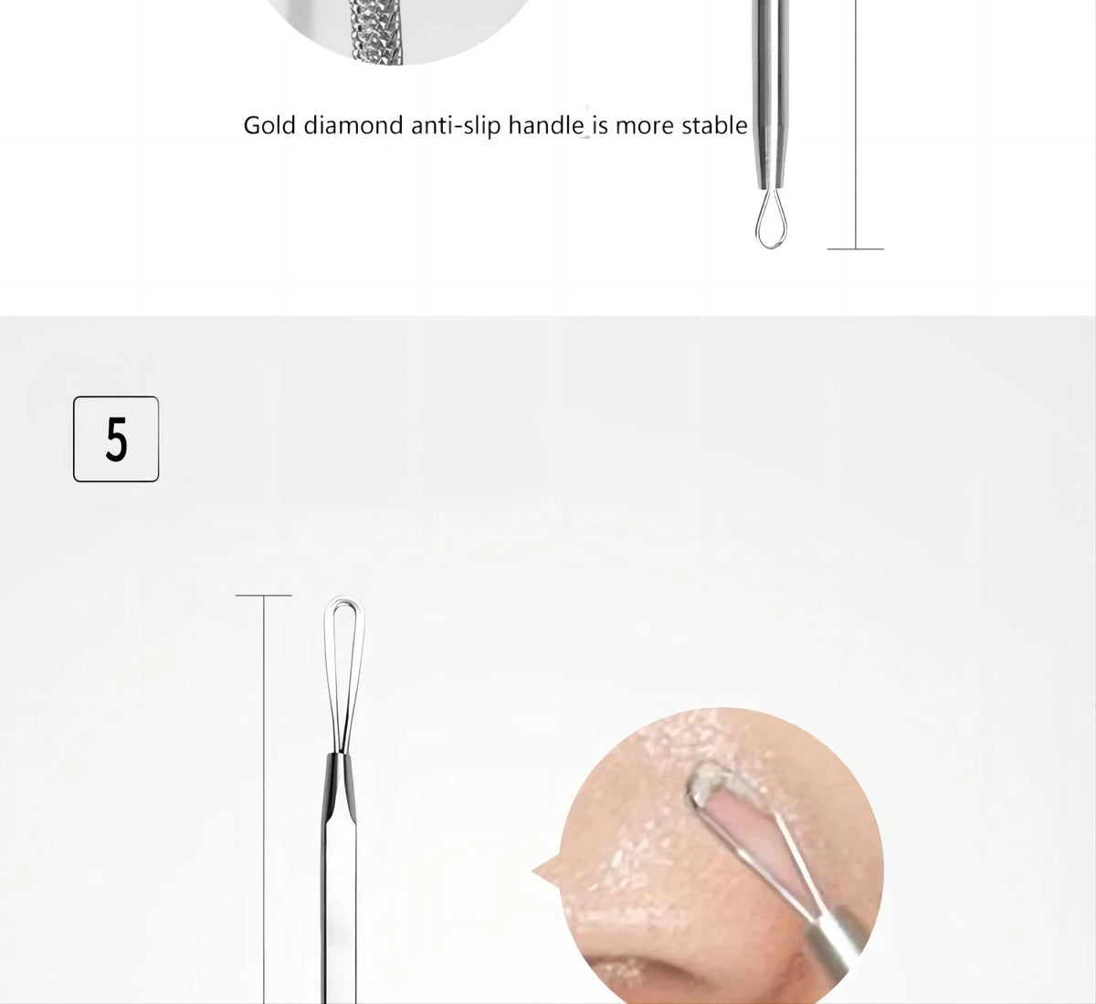 Professional Stainless Steel Blackhead and Pimple Extractor Tool Kit