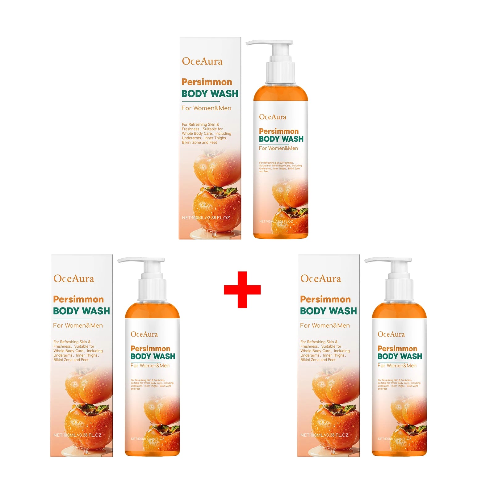 Natural Persimmon Odor Eliminating Body Wash for Men and Women - 14