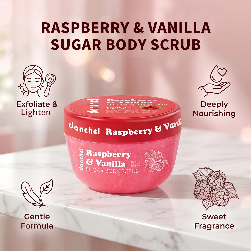 Raspberry Vanilla Sugar Body Scrub for Exfoliation