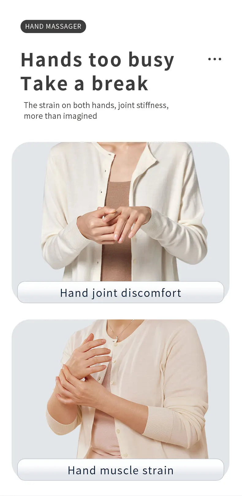 Electric Hand Massager with Heat and Compression