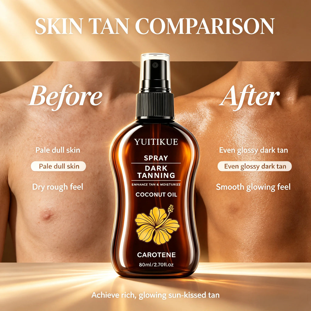 Coconut Oil Dark Tanning Spray With Carotene Moisturizing Sun Tan Oil