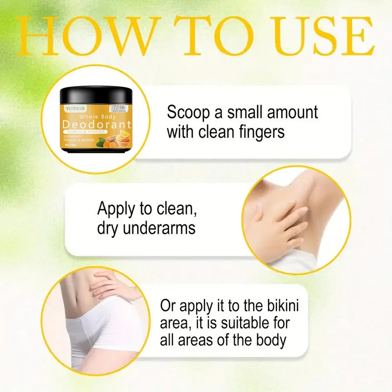 YUITIKUE Whole Body Deodorant Stick Turmeric and Vitamin C 50g