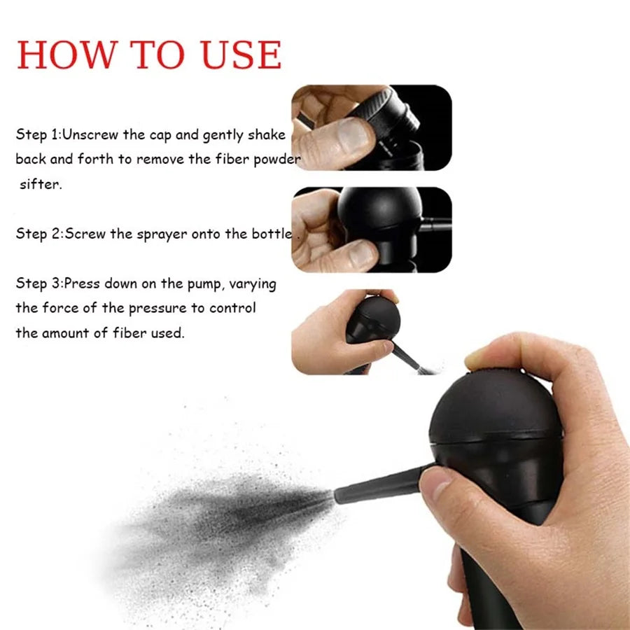 15g Hair Building Fiber Powder Set with Applicator and Hairline Tool - 14