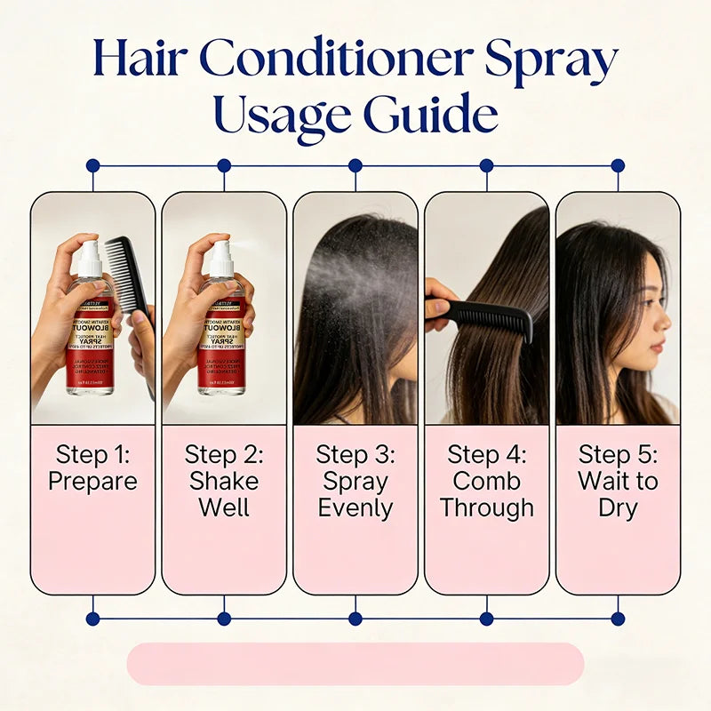 Keratin Hair Heat Protect Spray 450 Degree Frizz Control 100ml - 11