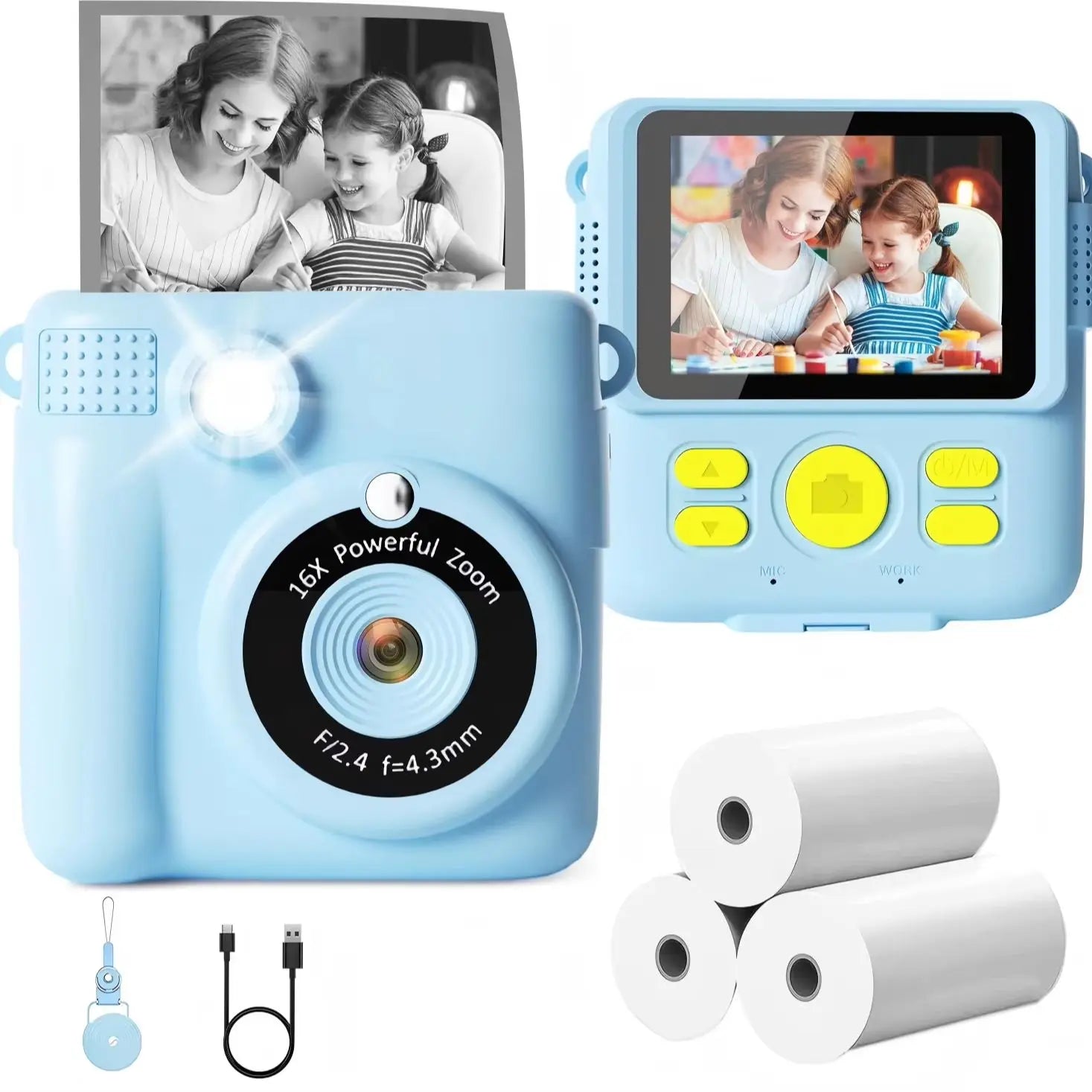 Instant Print Camera for Kids with Video and Digital Zoom - 7