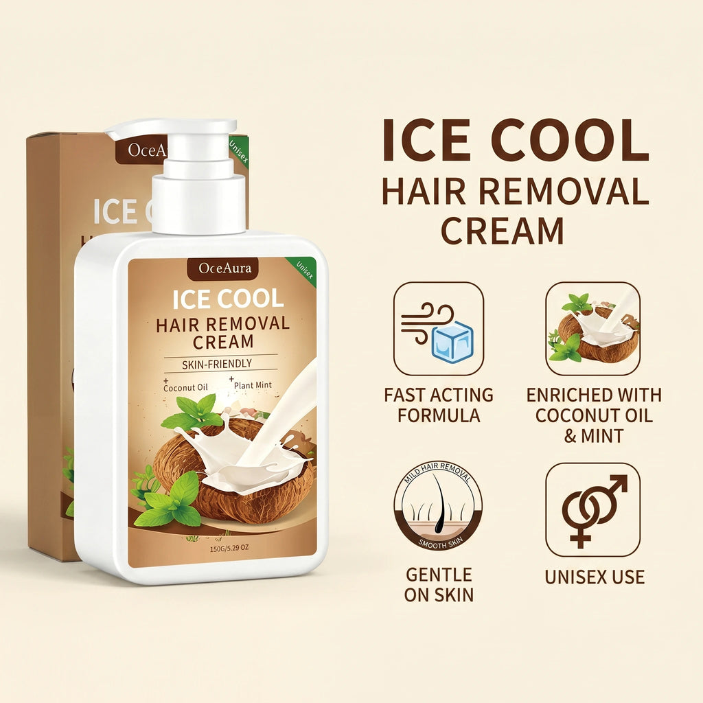 Painless Cooling Hair Removal Cream for Face and Body