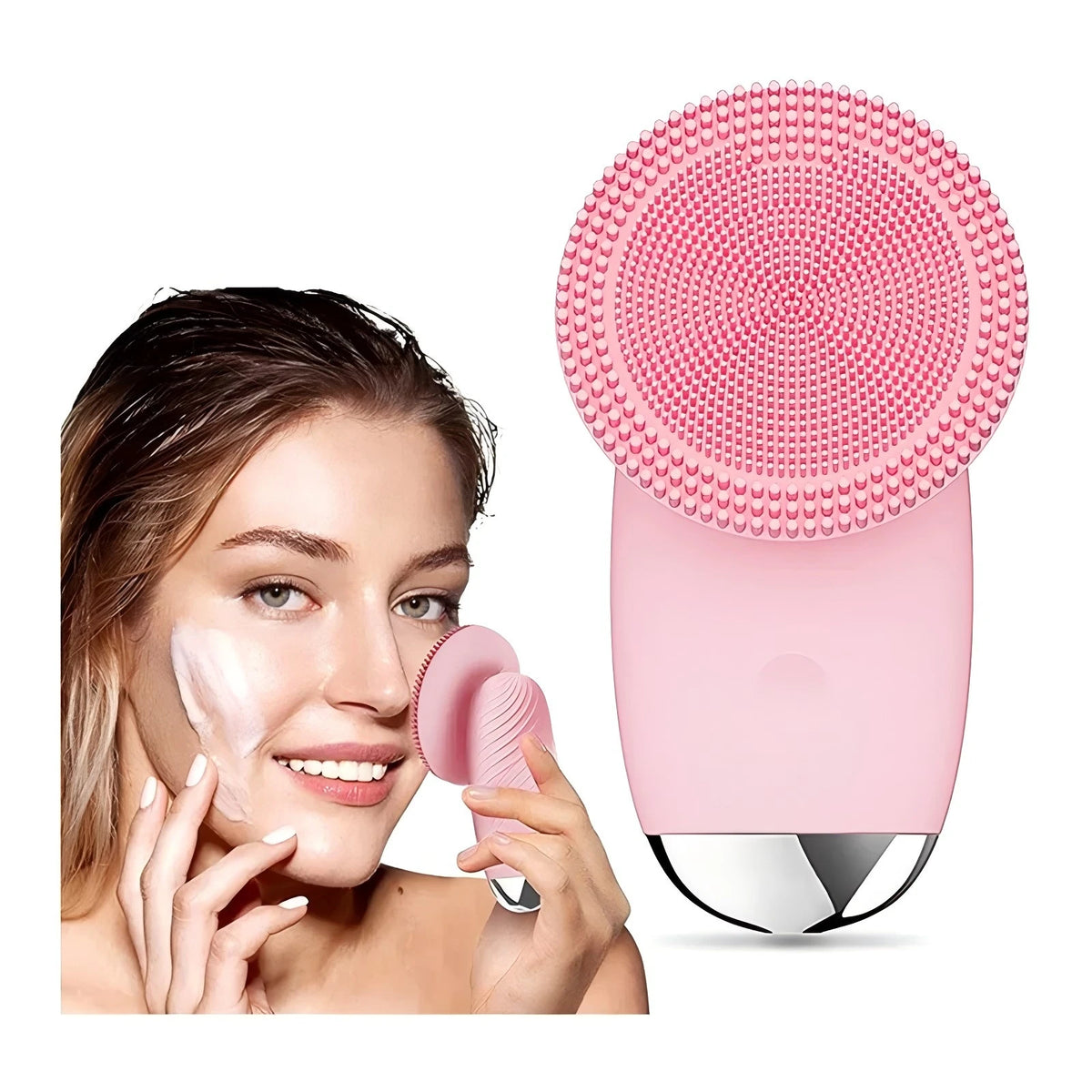 Electric Silicone Facial Cleansing Brush for Deep Pore Exfoliation
