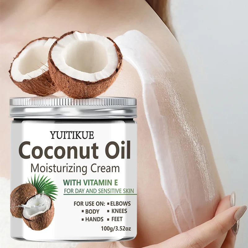 YUITIKUE Coconut Oil Moisturizing Body Cream for Dry Skin 100g
