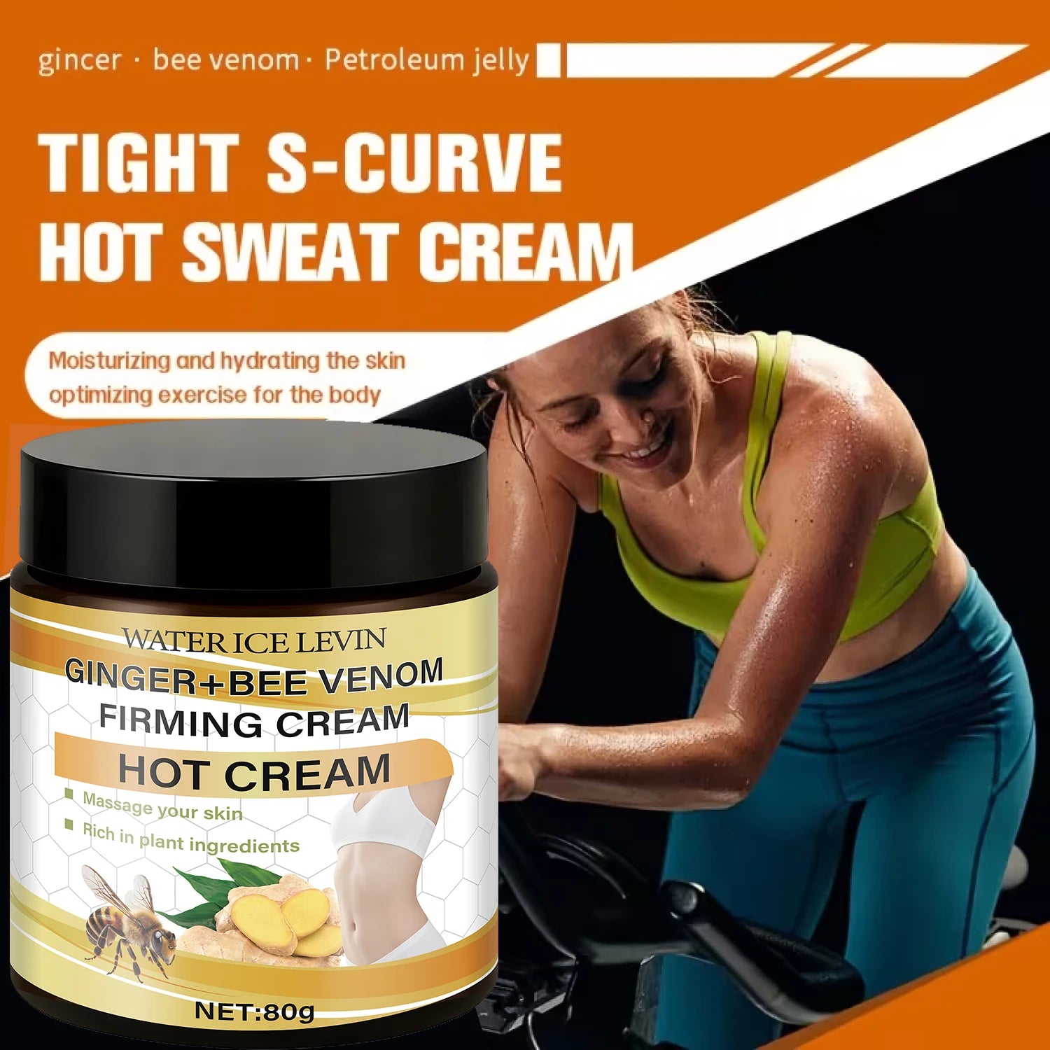 Ginger and Bee Venom Hot Firming Cream Pre Workout Body Moisturizer - 4