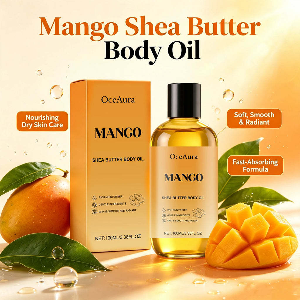 Mango Shea Butter Moisturizing Body Oil for Dry Skin