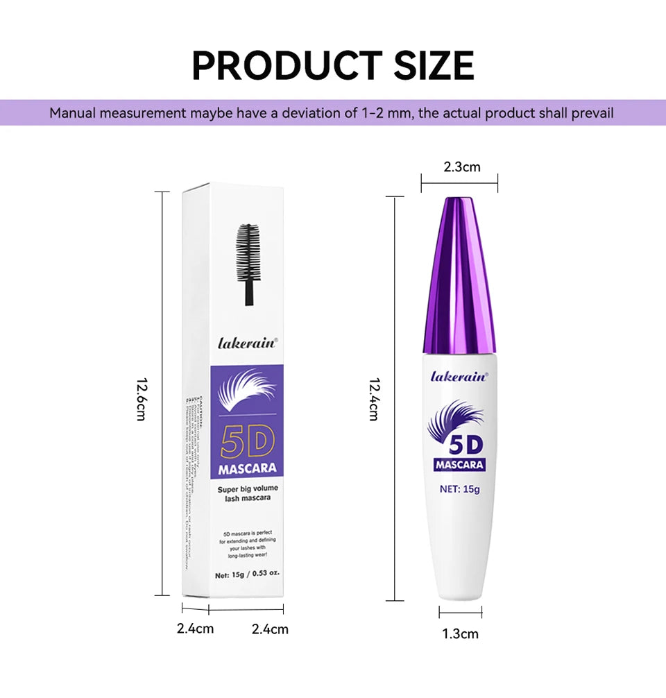 5D Waterproof Lengthening and Volumizing Mascara