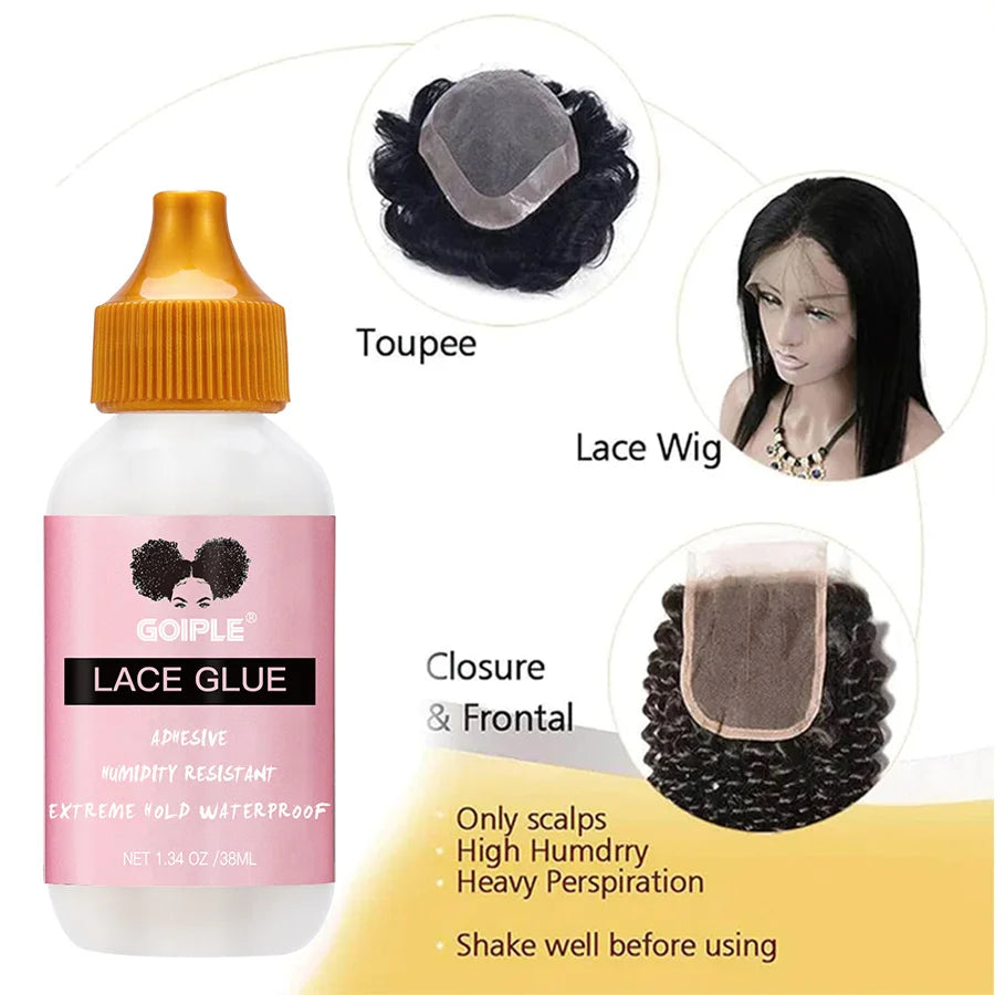 Goiple Lace Wig Glue Kit Hair Wax Stick and Remover Styling Set - 15