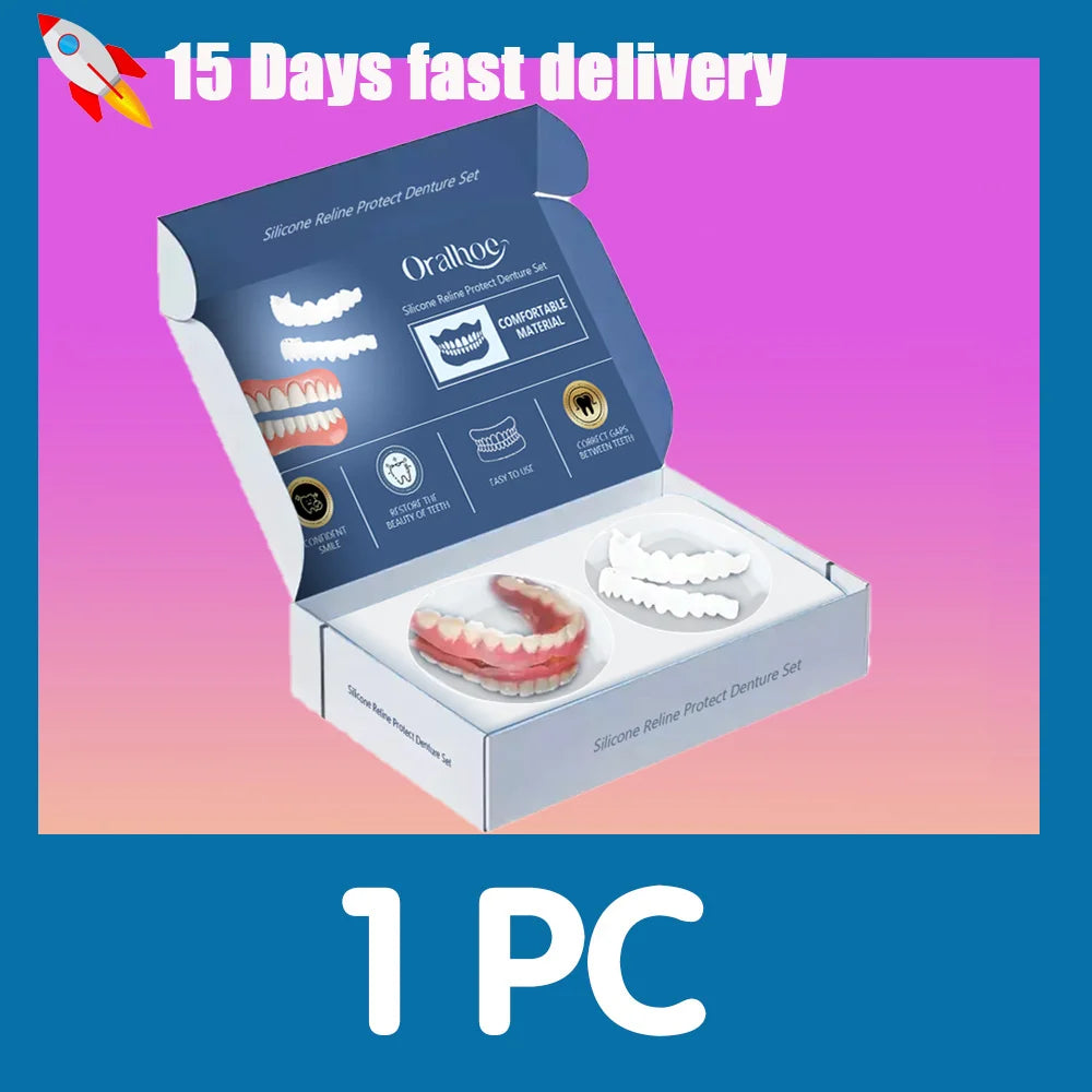 Adjustable Temporary Smile Veneers Set for Upper and Lower Teeth
