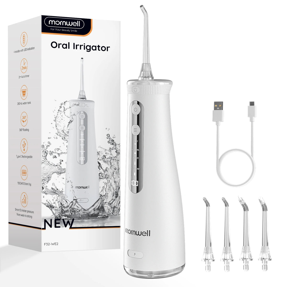 Portable Cordless Water Flosser for Teeth Cleaning and Gum Health