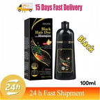 3 in 1 Black Hair Dye Shampoo for Gray Hair Coverage