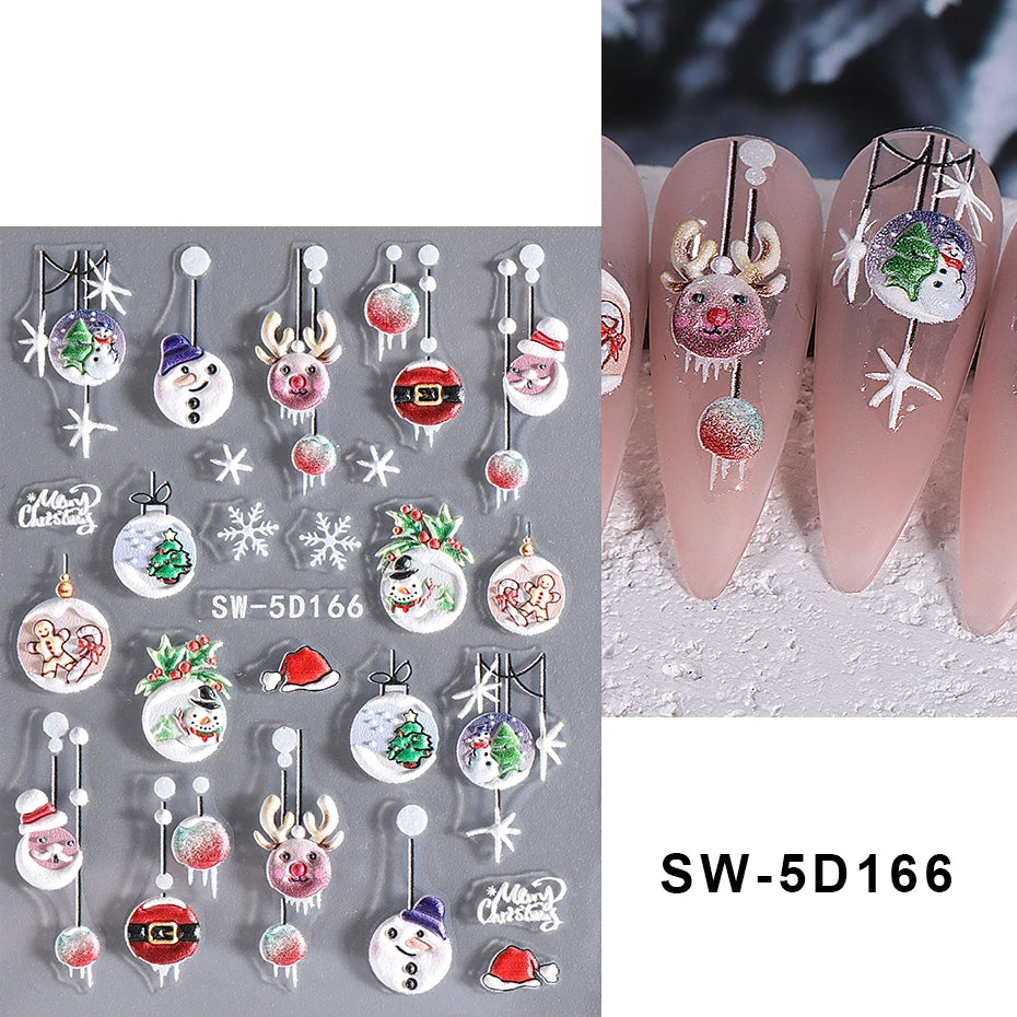 3D Christmas Cartoon Nail Art Stickers