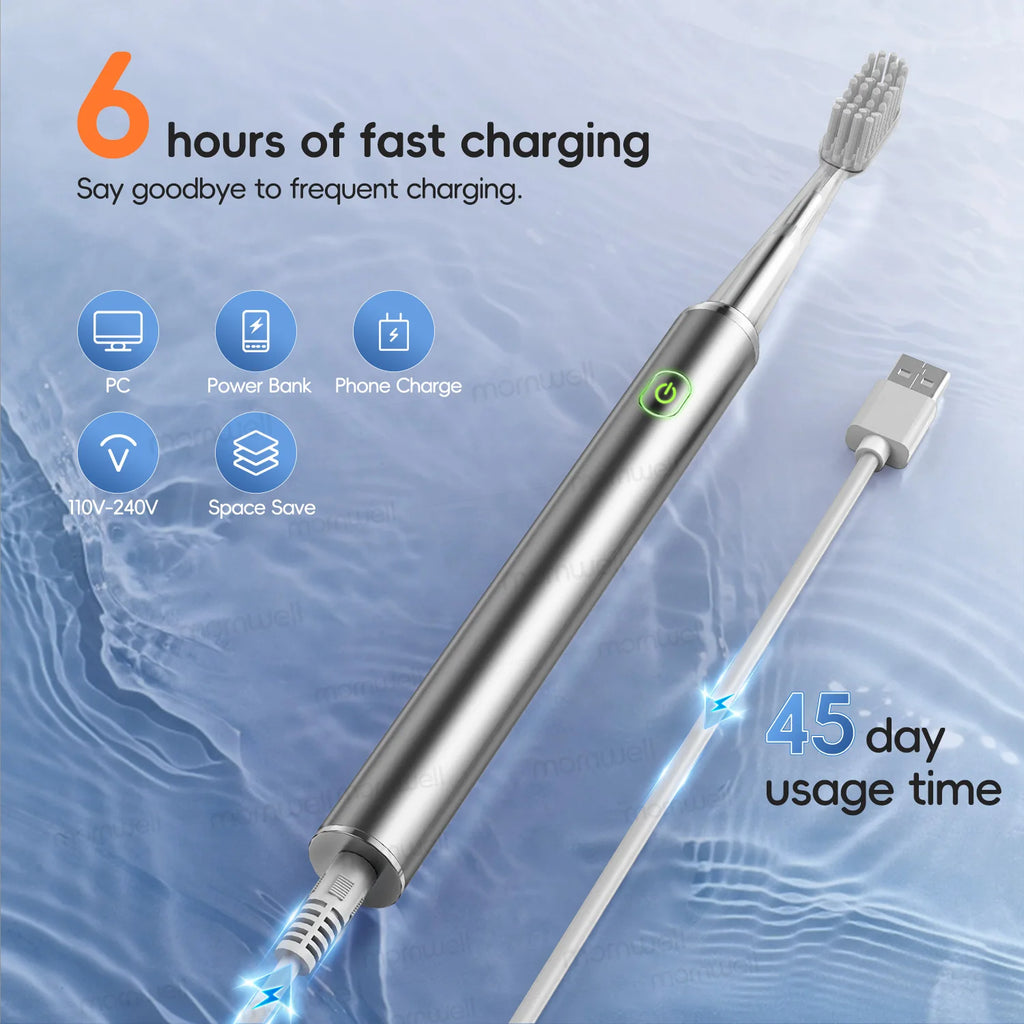 Rechargeable Sonic Electric Toothbrush with 4 Replacement Heads